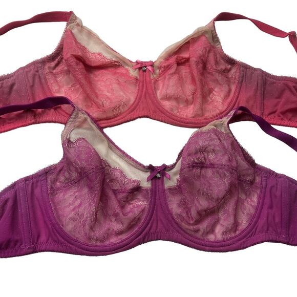 2 Wacoal Bras Retro Chic Full Figure Underwire 855186 Lace Women's 36DD Unpadded - Picture 11 of 12